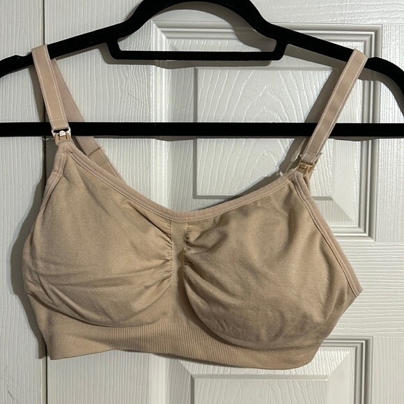 LAMAZE Size X-Large Tan Nude Full Coverage Nursing Maternity Bra Adjustable - Picture 2 of 9